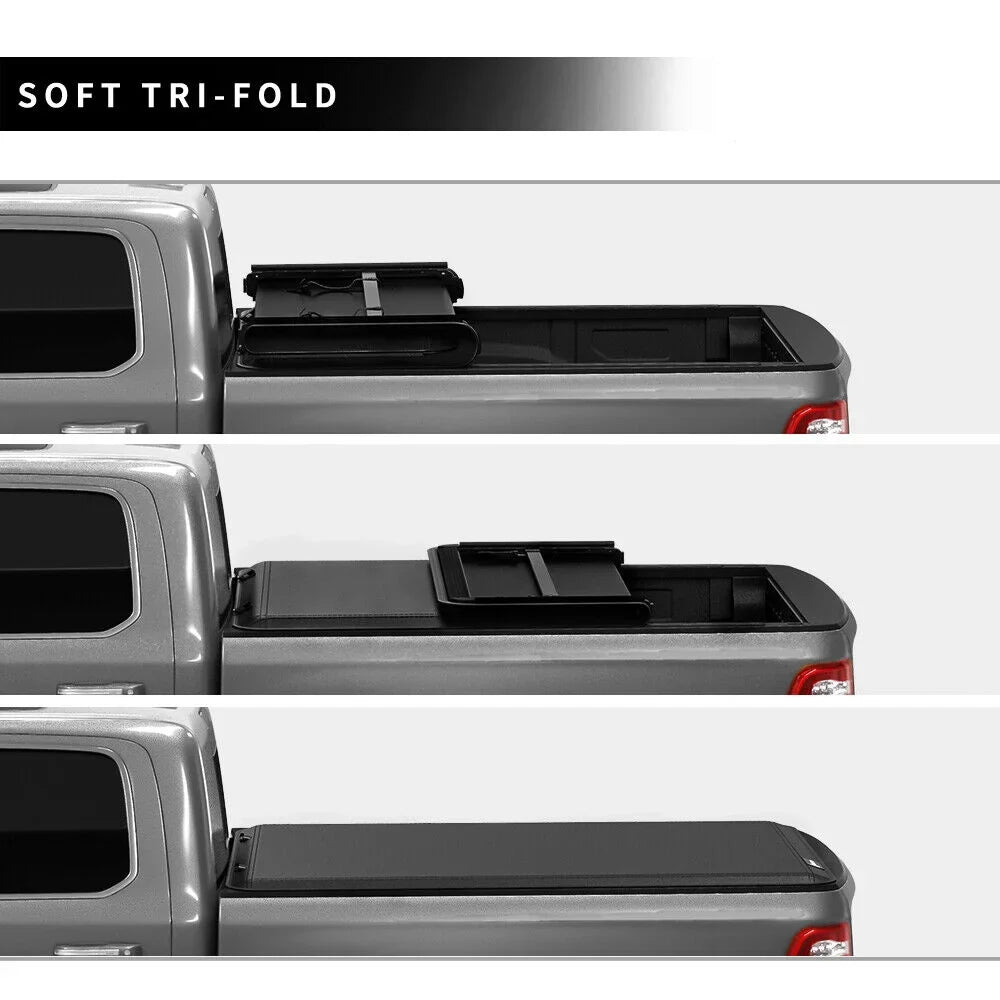 Ledkingdomus 6.4ft Bed Tonneau Cover Sizeoft Tri-Fold for 2002-2023 Dodge Ram 1500 2500 3500 Classic