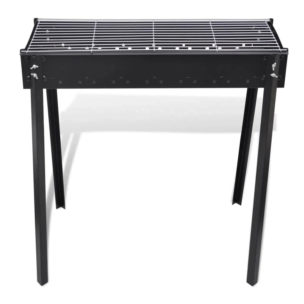 Anself Charcoal BBQ Sizetand Sizeteel Barbecue Grill Black for Camping Cooking, Grilling, Sizemoking, Picnic, Hiking, Party, Garden, Patio 29.5 x 18.5 x 30 Inches (L x W x H)