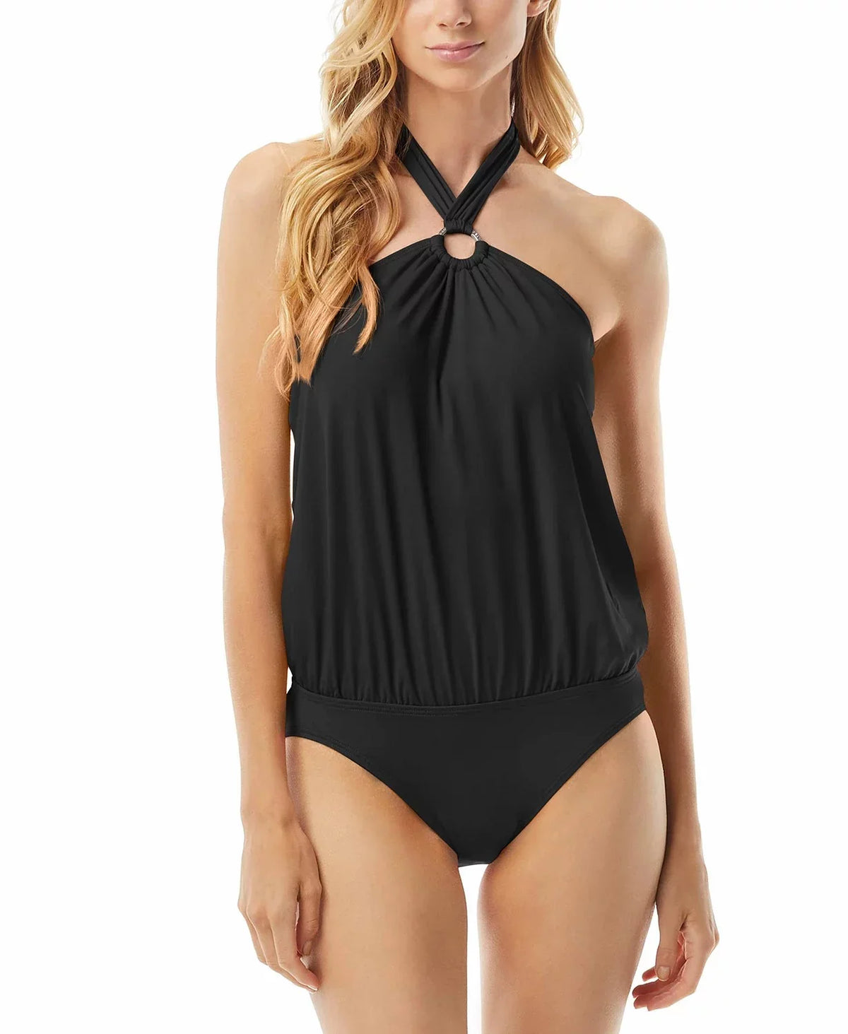 MICHAEL MICHAEL KORSize Halter Blouson One-Piece Sizewimsuit
