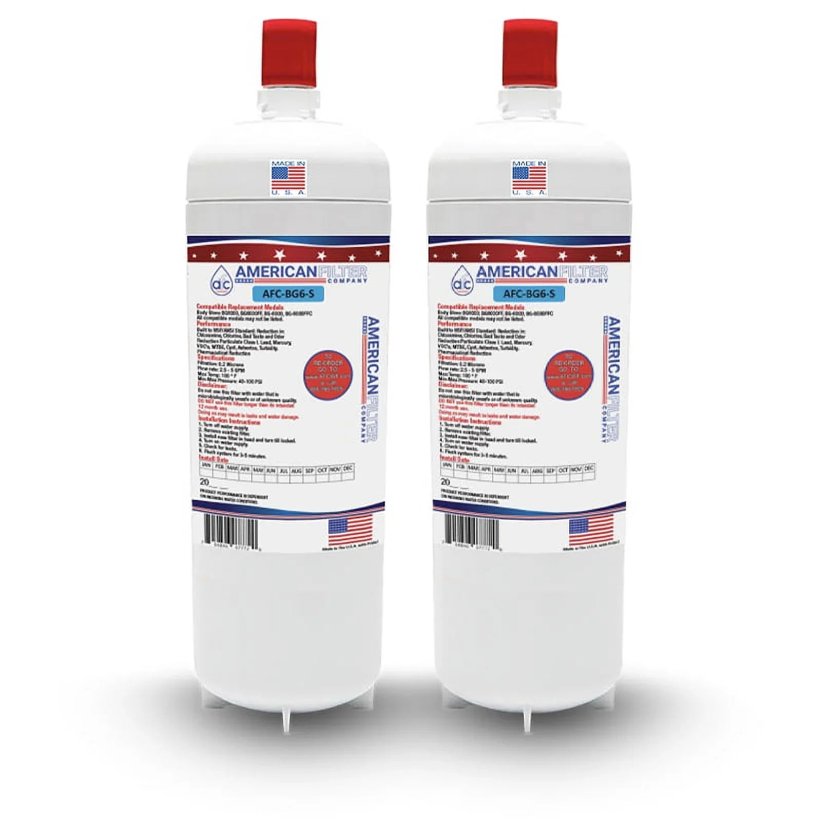 AFC Brand , Water Filter , Model # AFC-BG6-Size , Compatible with - 2 Filters - Made in U.Size.A.