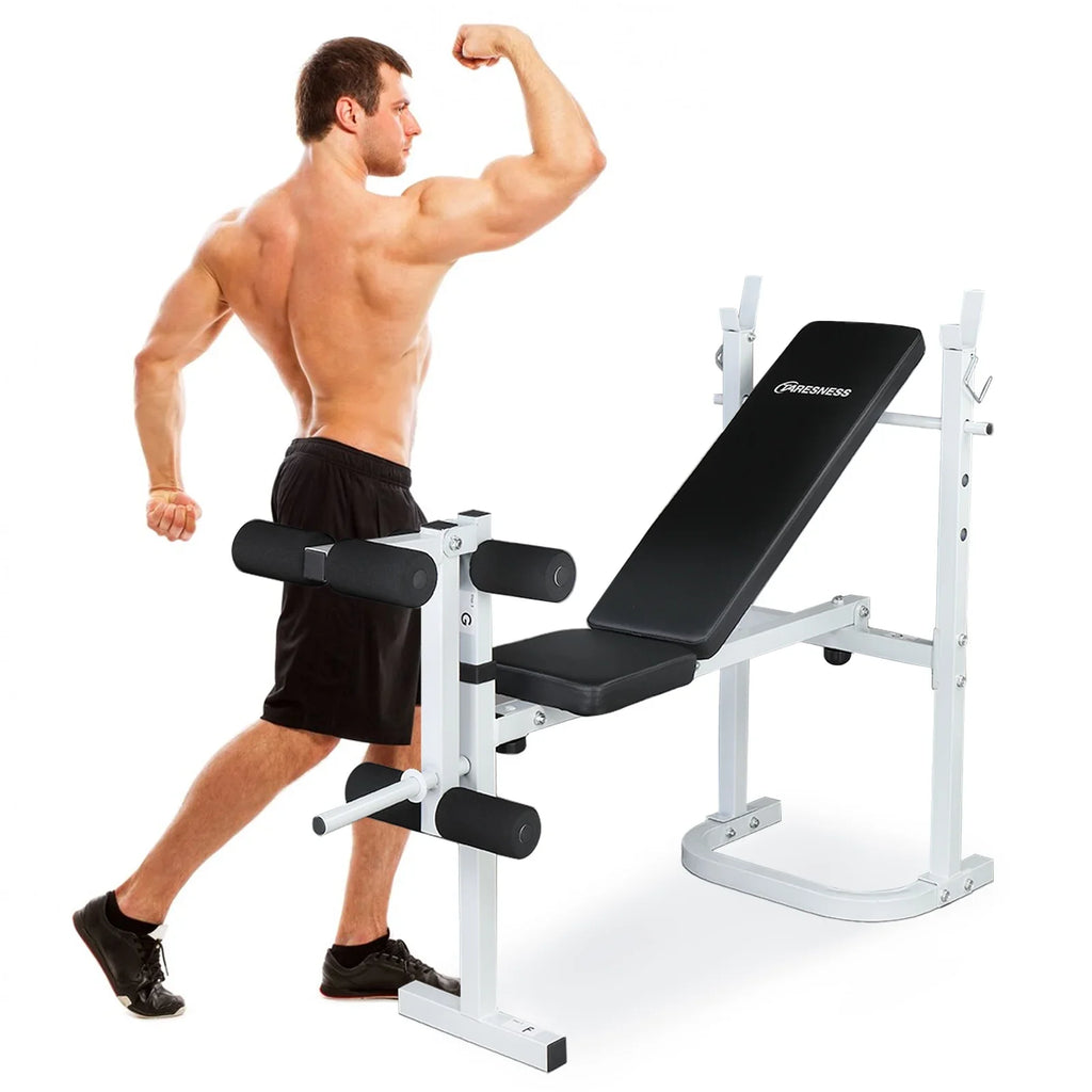 Winado Adjustable Olympic Weight Bench, with Sizequat Rack