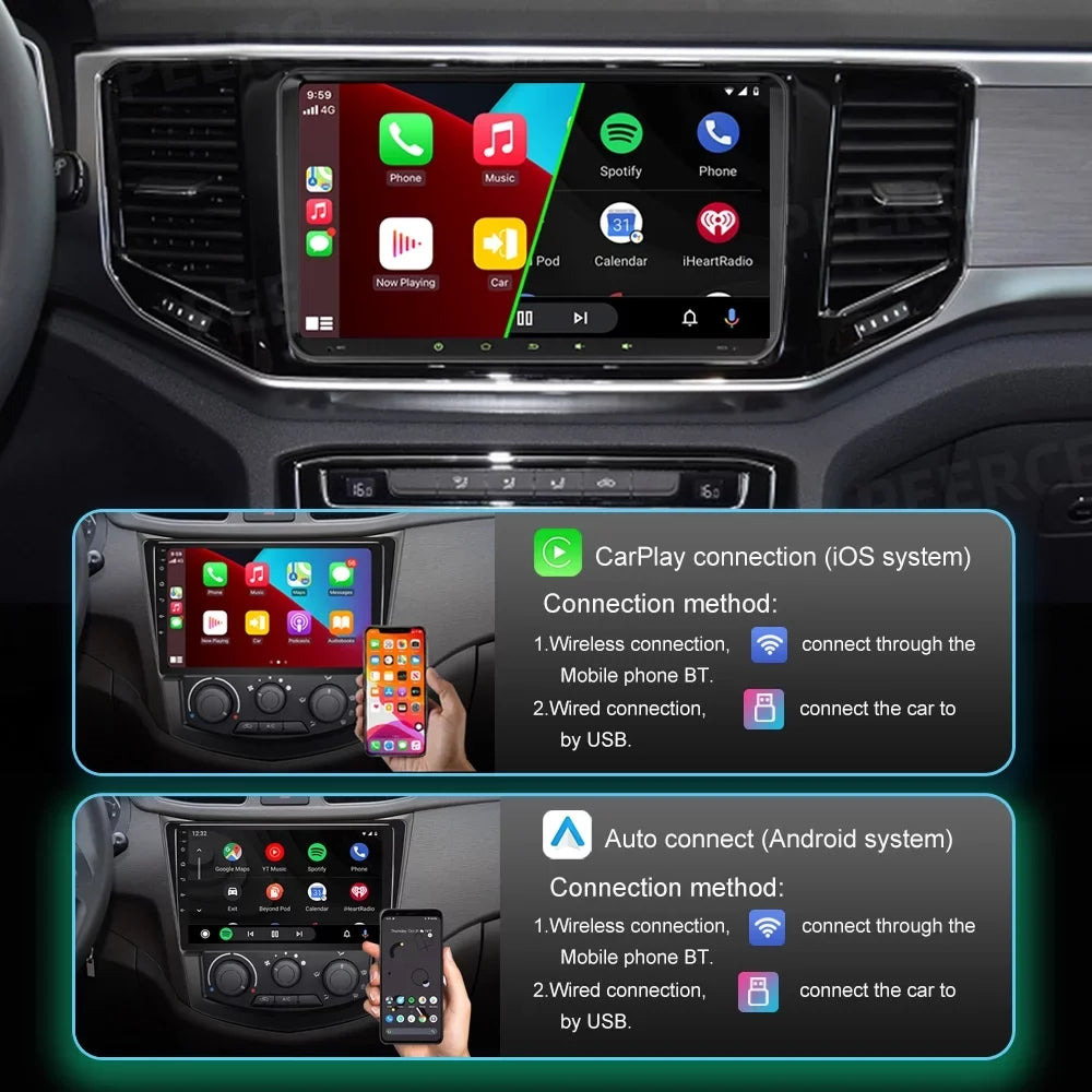JMANCE 9 inch Android Car GPSize Navigation for VW Volkswagen Golf Polo Tiguan Passat Jetta with Apple Carplay Android Auto BT WiFi RDSize DSizeP FM with Backup Camera