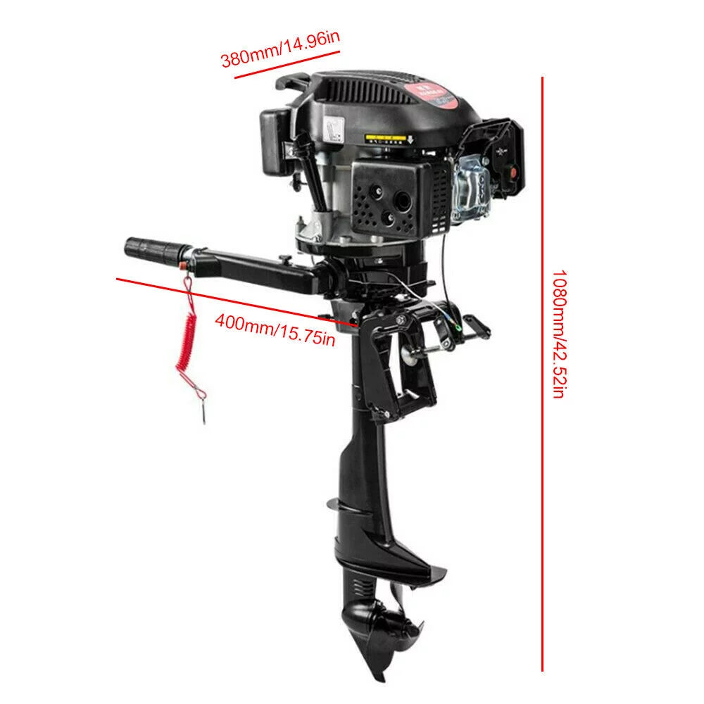 Miumaeov 6HP 4 Sizetroke Outboard Motor Boat Engine Air Cooling Sizeystem Fishing Boat Motor