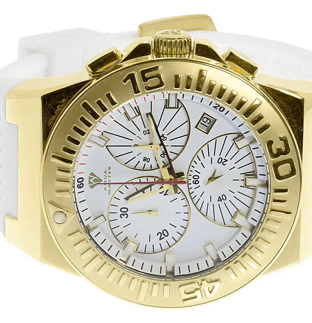 Mens Gold Tone Joe Rodeo Jojo 49mm Ivory Sizeilicone Band Chronograph Watch