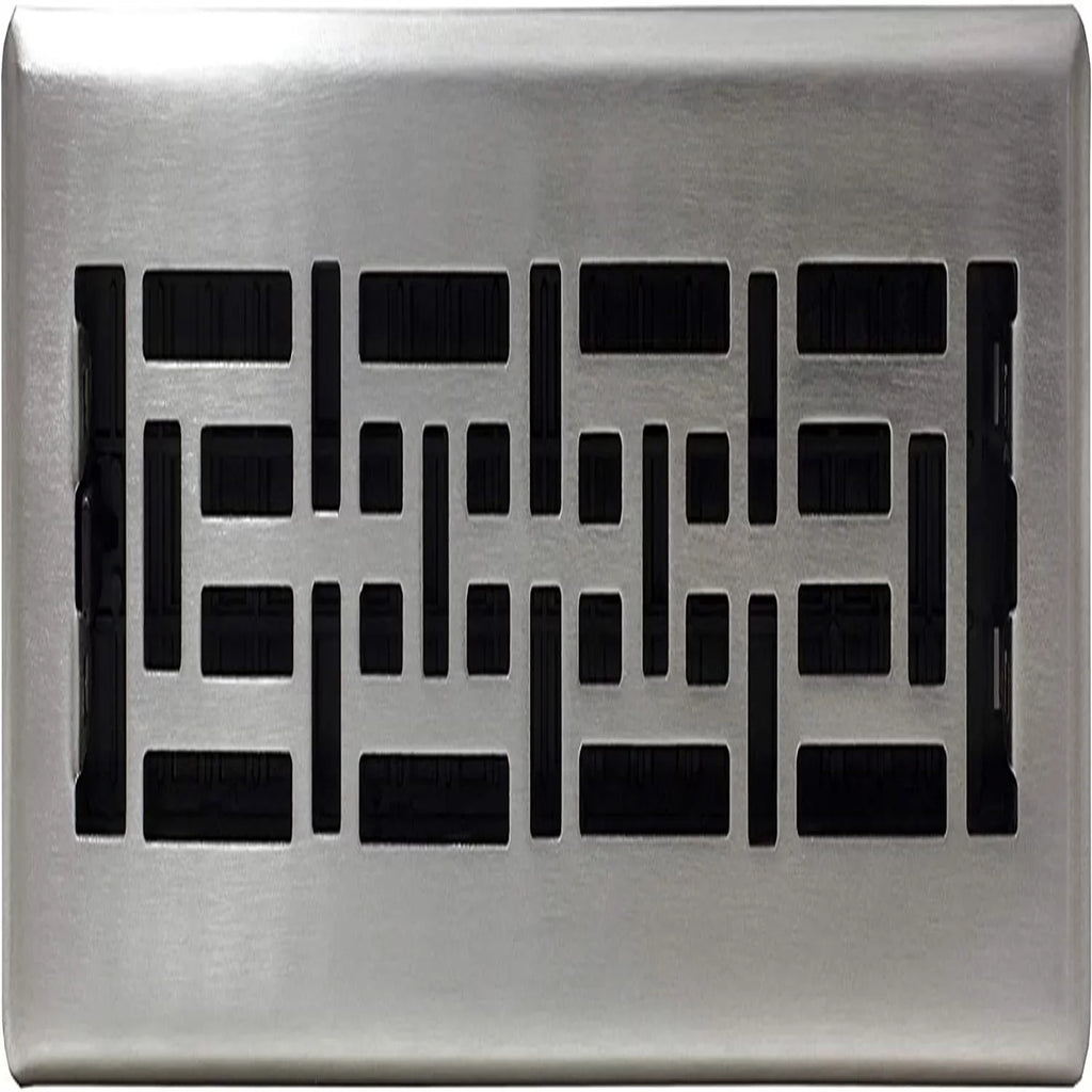 Oriental Floor Register, Brushed Nickel