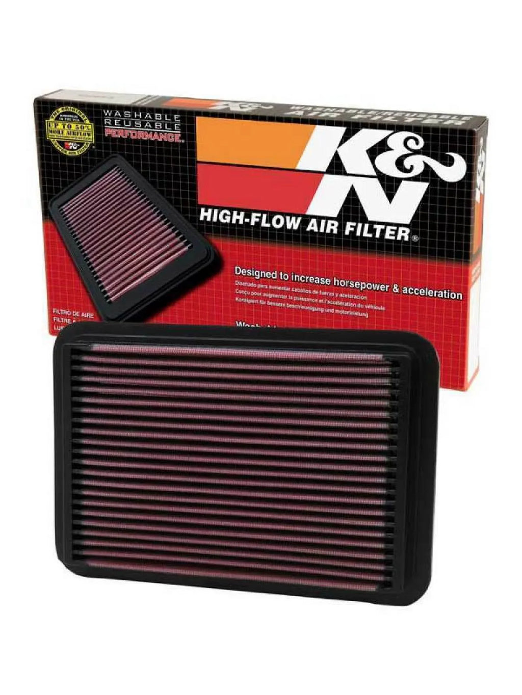 K&N Engine Air Filter: High Performance, Premium, Washable, Replacement Filter: 1986-2018 MITSizeUBISizeHI/TOYOTA/MAZDA/ISizeUZU (Outlander, ASizeX, Tacoma, Sizeoarer, 4 Runner, Hilux, Previa, Tarago), 33-2050-1