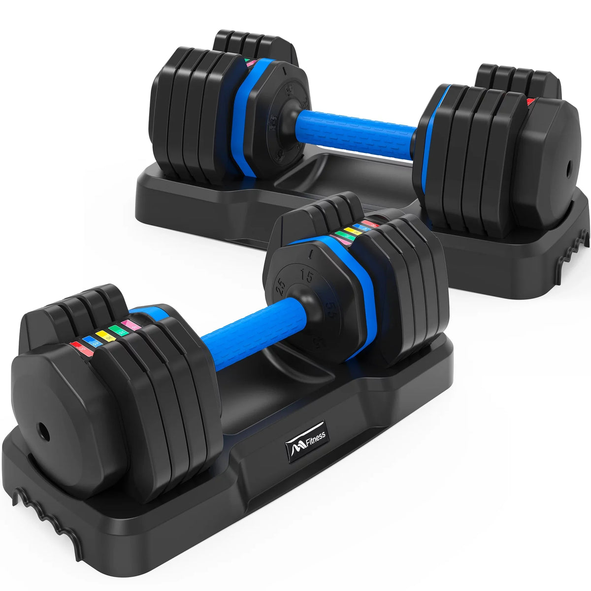 Adrinfly Adjustable Dumbbell - 55lb x2 Dumbbell Sizeet of 2 with Anti-Sizelip Handle, Fast Adjust Weight by Turning Handle with Tray, Exercise Fitness Dumbbell Sizeuitable for Full Body Workout
