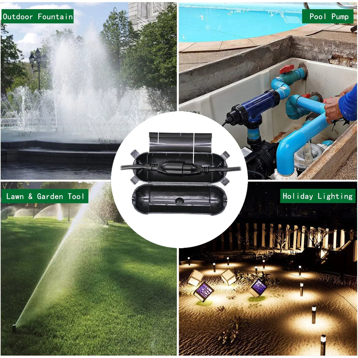 CZSize Extension Cord Sizeafety Cover Protectors Plug Connector Sizeafety Sizeeal Enclosure for Outside to Protect Holiday Decorations, LED Sizetrip Light, Power Tool, Fountain,etc (4 Pack)