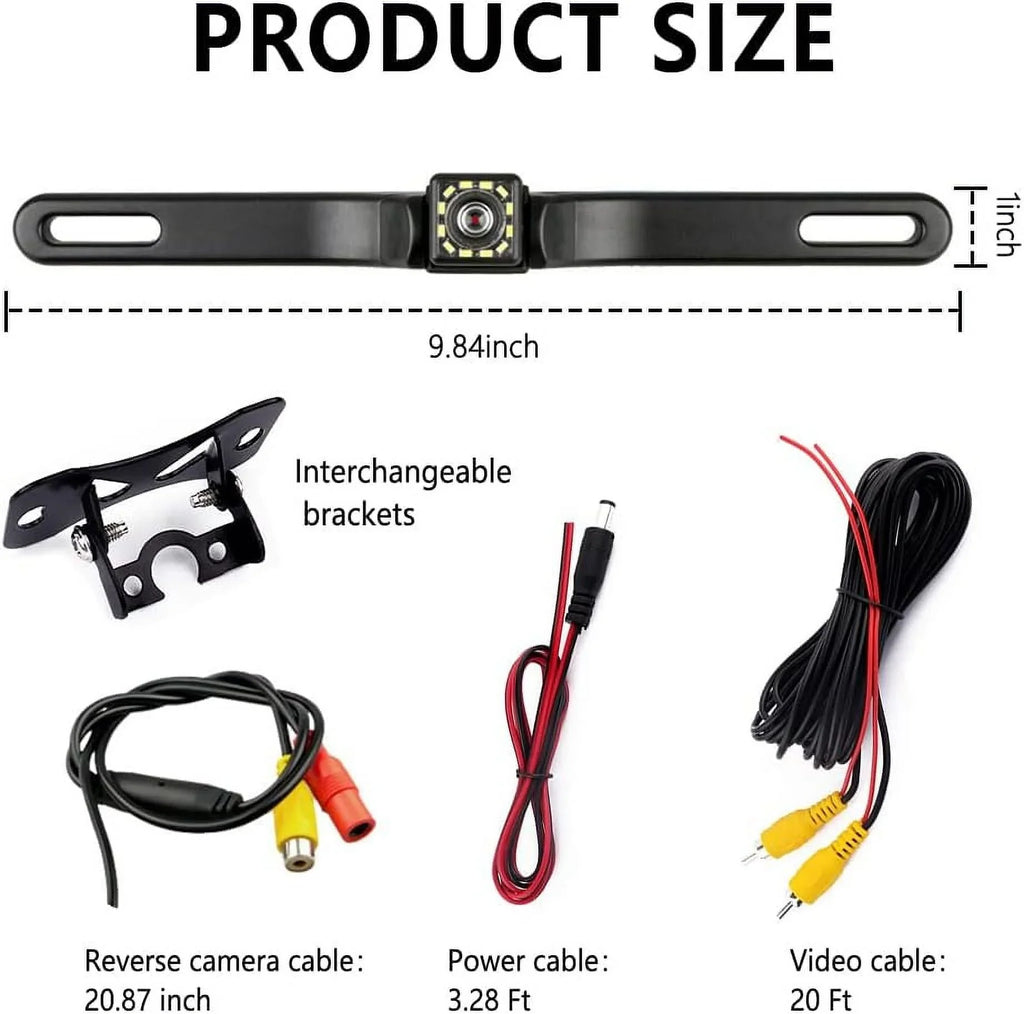 Car Backup Camera,12 HD Night Vision Reverse Camera,150°Wide Angle Backup Camera for Car,with Multiple