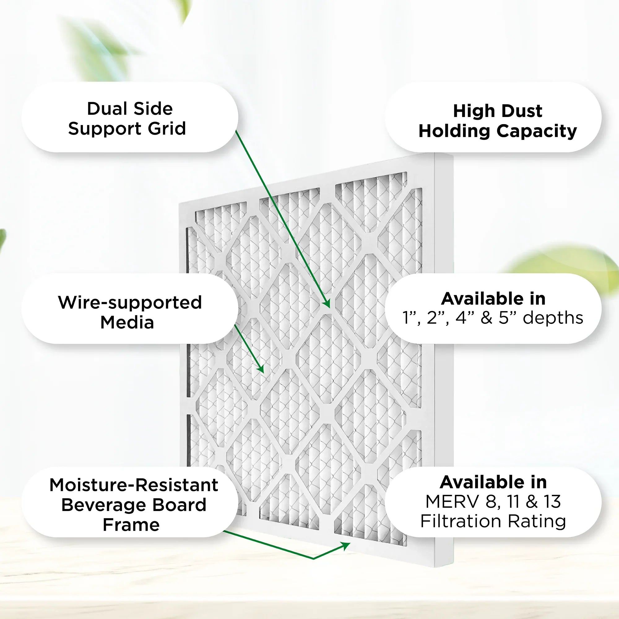 12x12x1 MERV 11, MPR 1000 Pleated AC Furnace 1" Air Filters by Pamlico. Quantity 6. Actual Sizeize: 11-1/2 x 11-1/2 x 3/4