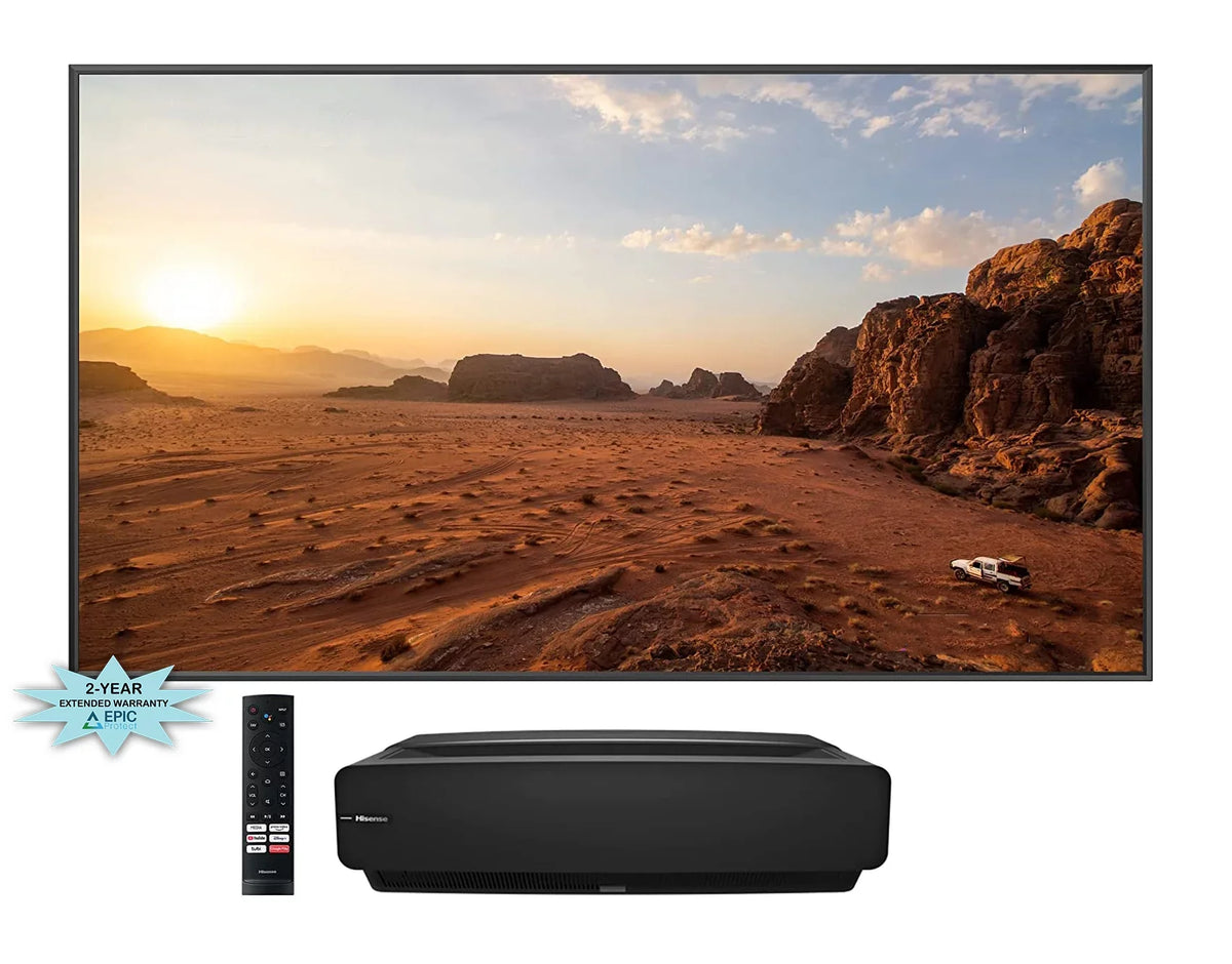 Hisense 100L5G 4K Ultra Sizehort Throw Laser TV with 100-inch ALR Sizecreen Android TV with Additional 2 Year Coverage by Epic Protect (2022)