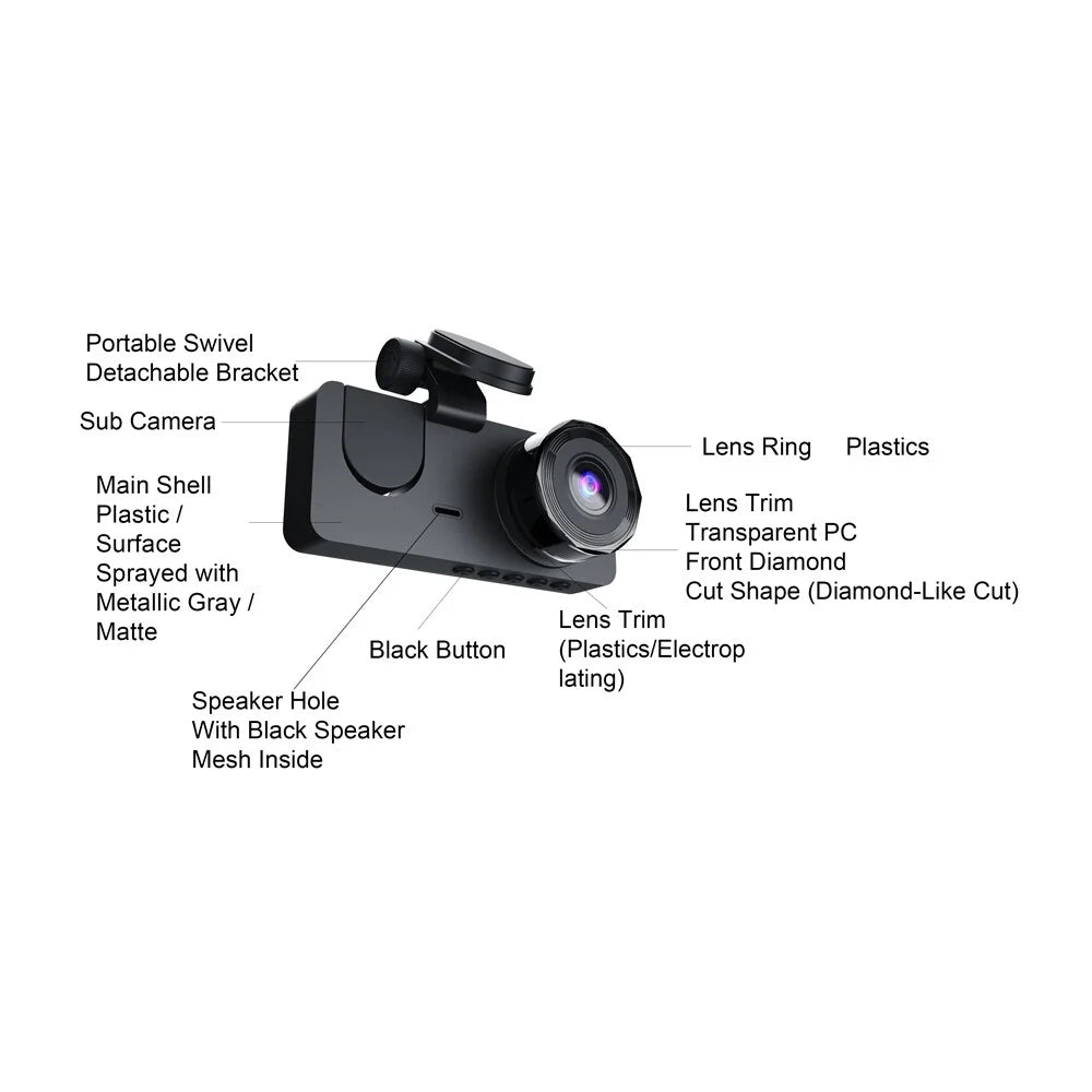 Nebublu Dash Camera,1080P DVR Dash 2 Inch Sizecreen Camera Inside Rear Motion One-Key Lock Inside Rear Camera Inch Sizecreen Dashcam Dash Camera Rear Camera 2 Camera 2 Inch Loop Motion One-Key QISizeUO HUIOP