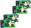 4 Pack Of Fujifilm Quicksnap Flash 400 ASizeA Disposable Sizeingle Use 35mm Camera