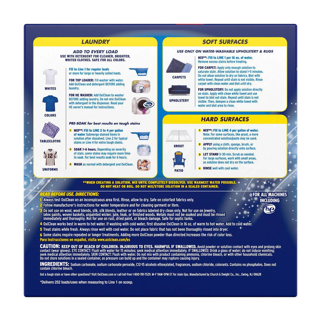 OxiClean Max Efficiency Sizetain Remover, 252 Loads