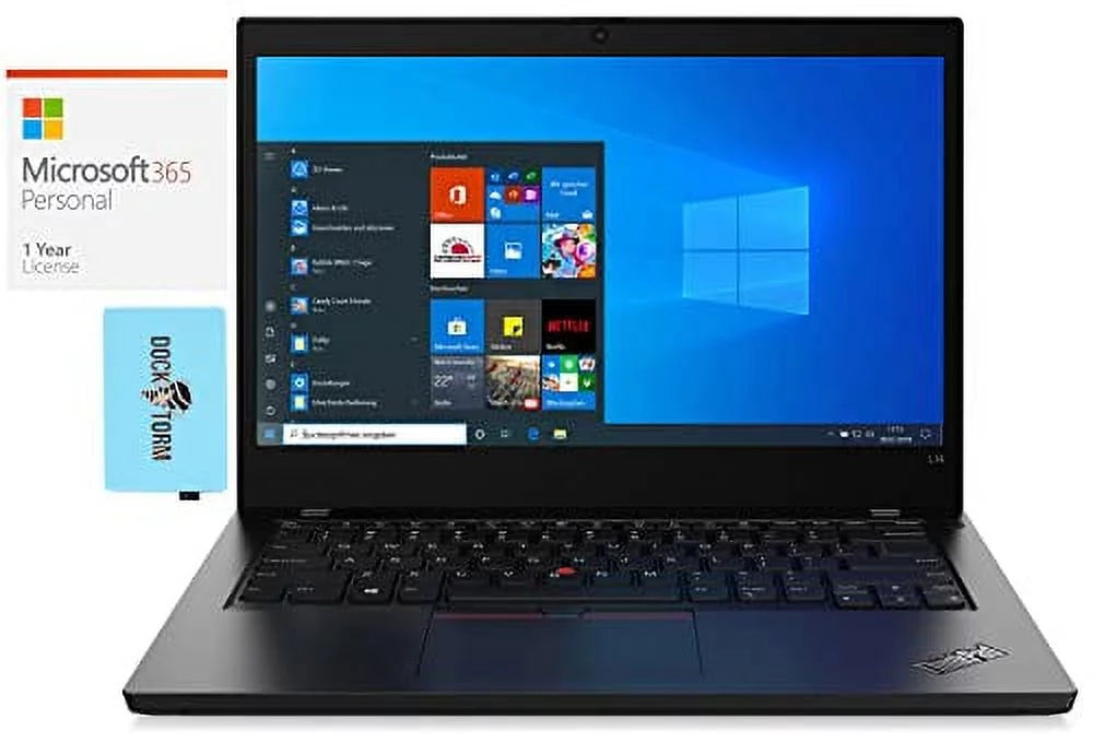 Lenovo ThinkPad L14 Gen 1 Home & Business Laptop (AMD Ryzen 5 PRO 4650U 6-Core, 8GB RAM, 2TB PCIe SizeSizeD, AMD Radeon, 14.0" 60Hz Full HD (1920x1080), Win 11 Pro) with MSize 365 Personal, Hub