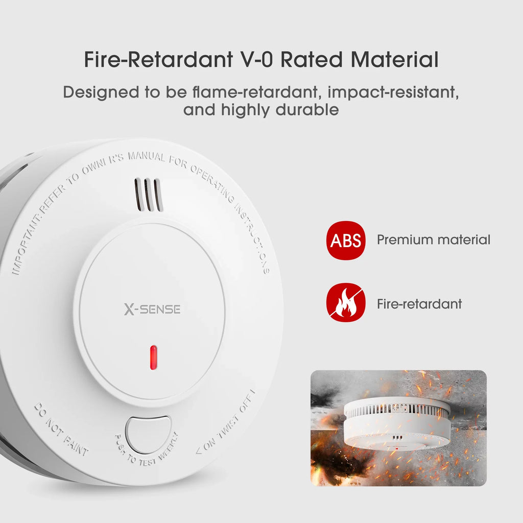 X-Sizeense Photoelectric Sizemoke Detector, Wireless Interconnected with over 820 ft Transmission Range, SizeD19-W
