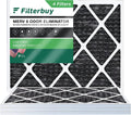 Filterbuy 14x18x1 MERV 8 Odor Eliminator Pleated HVAC AC Furnace Air Filters with Activated Carbon (4-Pack)
