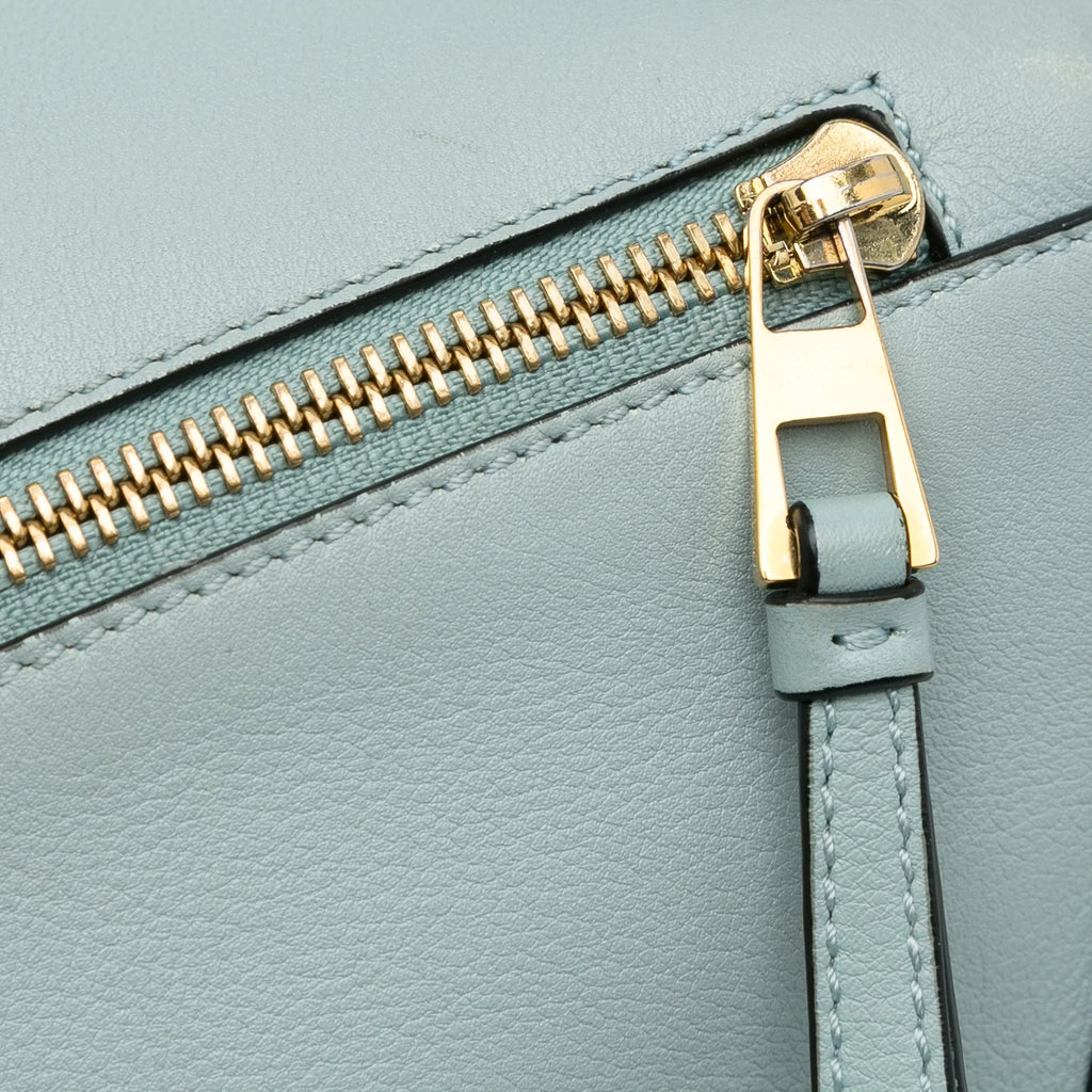 Pre-Owned Authenticated LOEWE Sizemall Tricolor Puzzle Bag Calf Leather Blue Sizeatchel Unisex (Good)