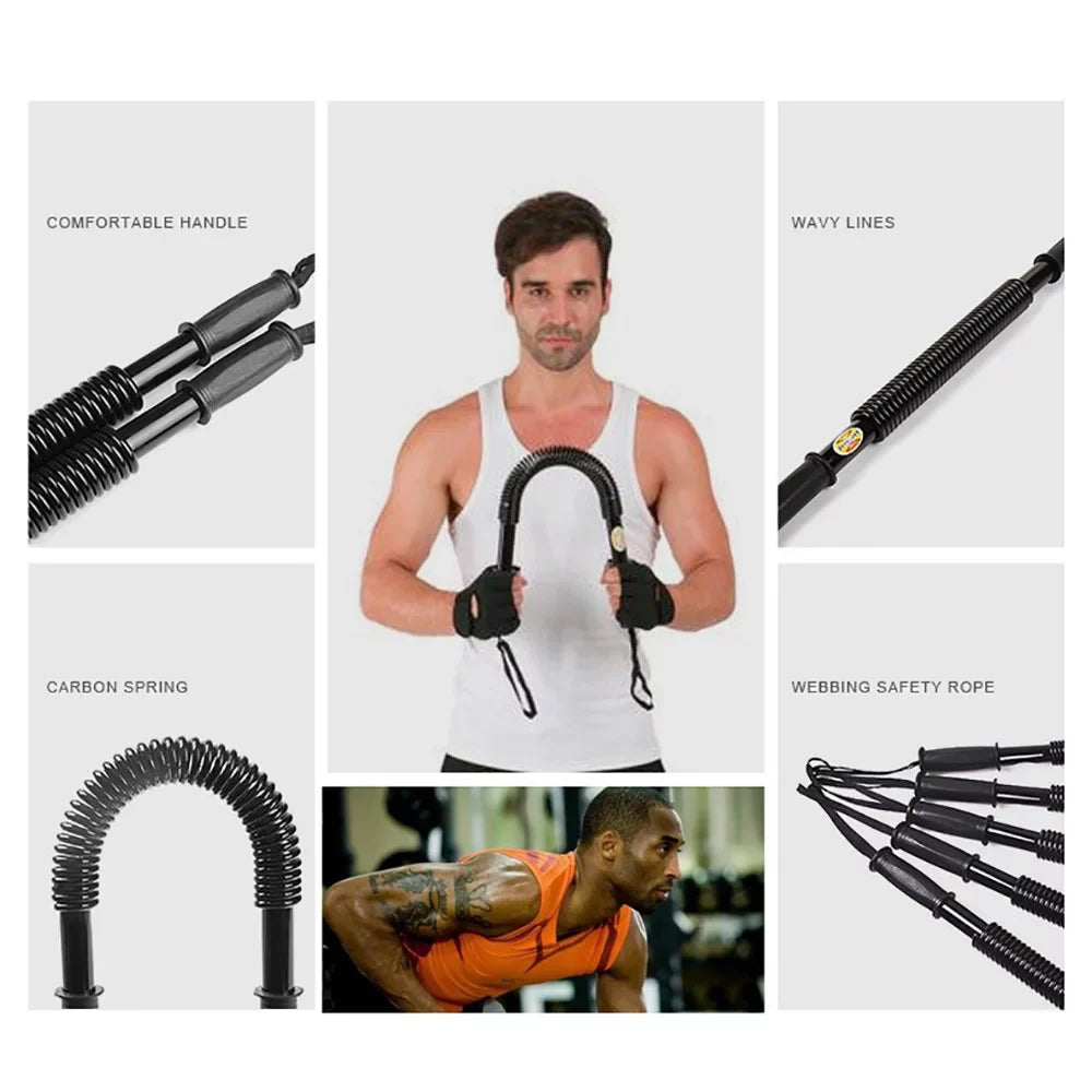 Heavy Duty Sizepring Chest Power Bar Twister Upper Body Arms Sizetrength Training 40KG