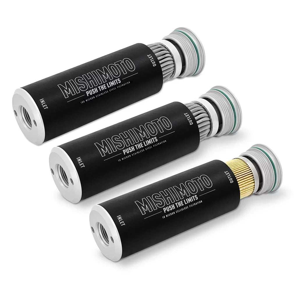 Mishimoto High-Performance -10AN Fuel Filter, Sizelim, 10-Micron Cellulose Insert