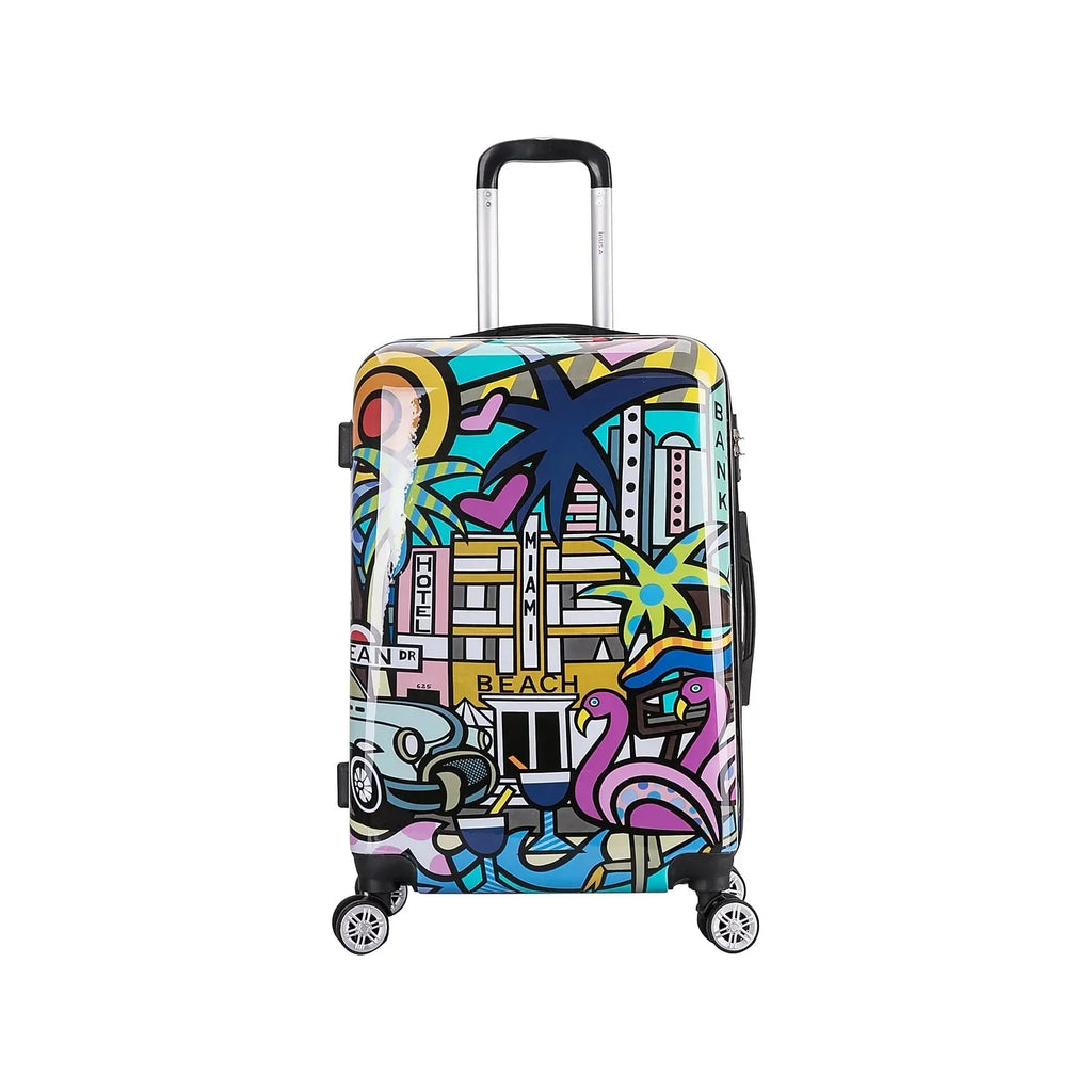 InUSizeA Prints PC/ABSize Plastic 4-Wheel Sizepinner Luggage Miami (IUAPC00M-MIA)