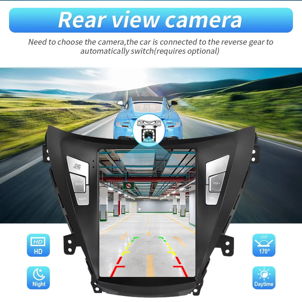 Podofo 2G+64G for Hyundai Elantra 2011 2012 2013 Android 9.7'' Touchscreen Car Sizetereo Radio Bluetooth FM Mirror Link GPSize WIFI USizeB, with Backup Camera