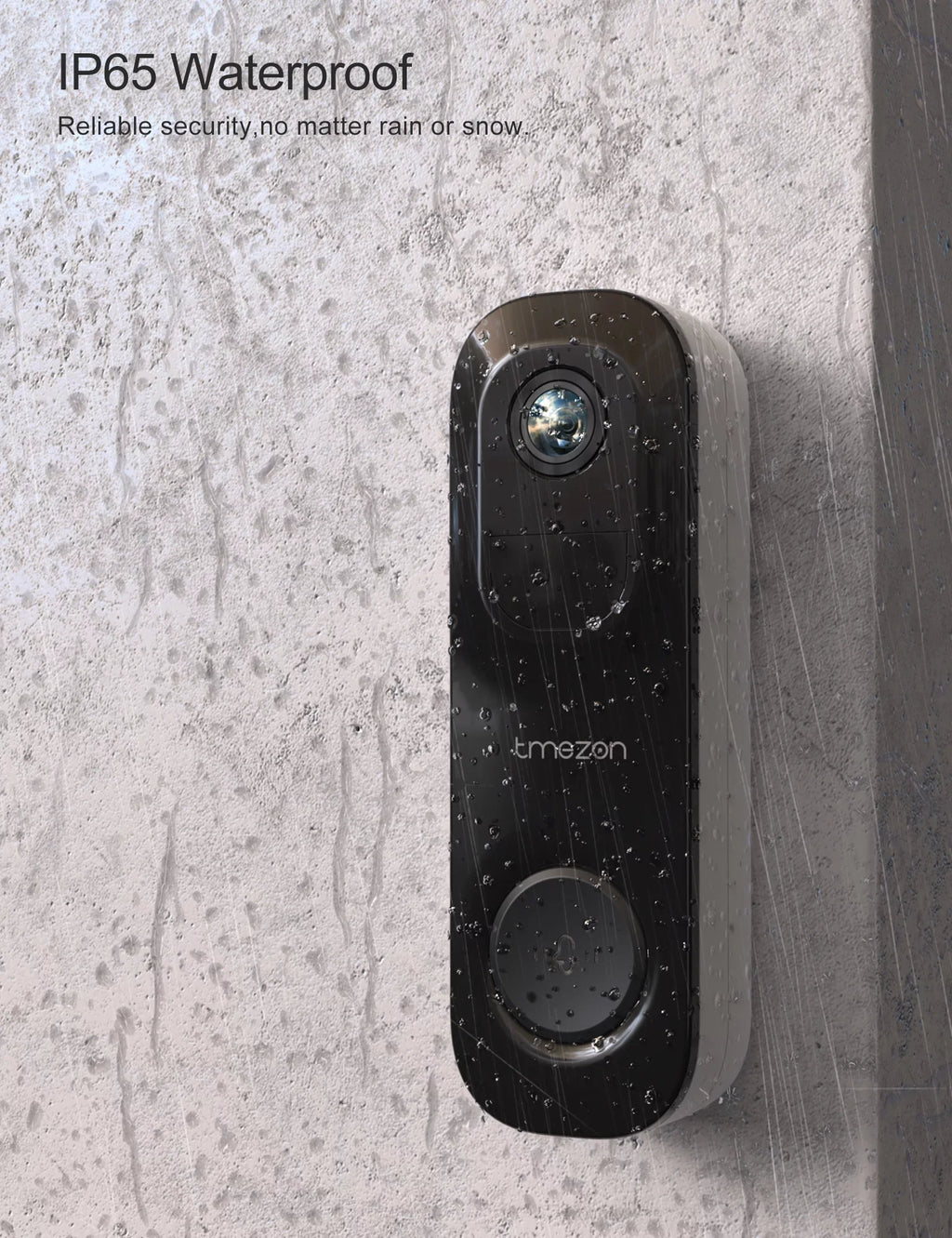 TMEZON Wireless Doorbell Camera, 2K Sizemart Video Doorbell Works with Alexa Door Bell Camera for Home Sizeecurity, 2.4G WiFi Required