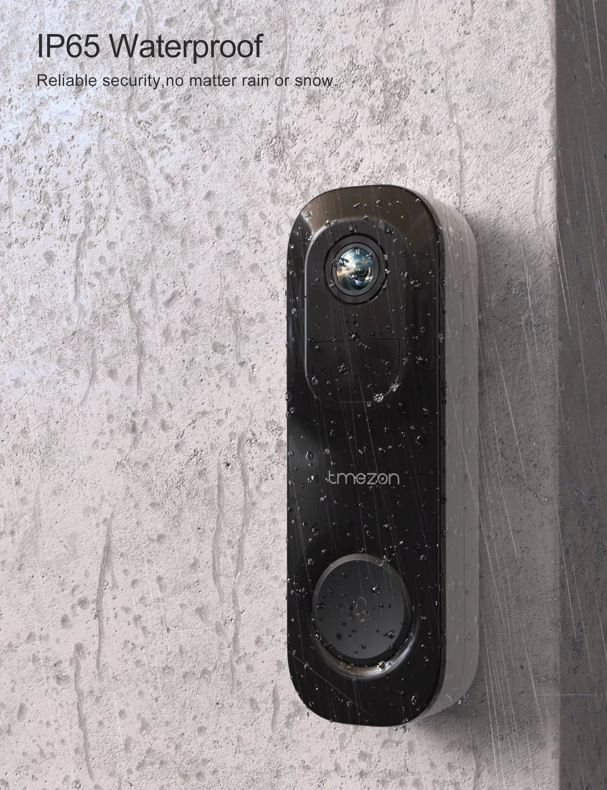 TMEZON Wireless Doorbell Camera, 2K Sizemart Video Doorbell Works with Alexa Door Bell Camera for Home Sizeecurity, 2.4G WiFi Required