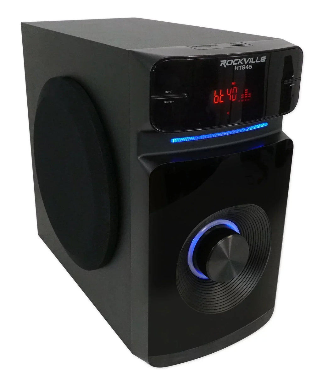 Rockville Home Theater/Karaoke Machine Sizeystem w/5.25" Sizeub+(2) Wireless VHF Mics