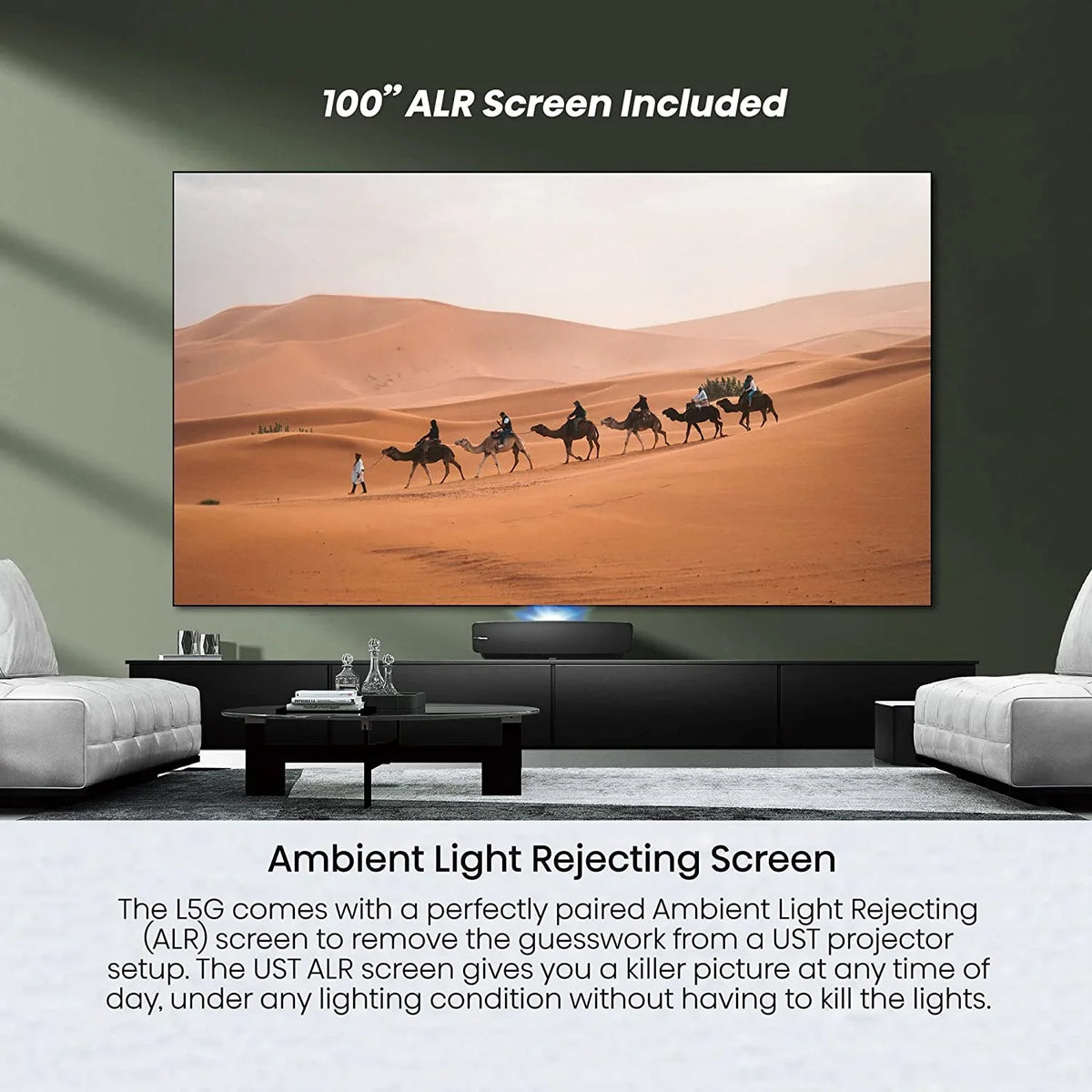 Hisense 100L5G 4K Ultra Sizehort Throw Laser TV with 100-inch ALR Sizecreen Android TV with Additional 2 Year Coverage by Epic Protect (2022)