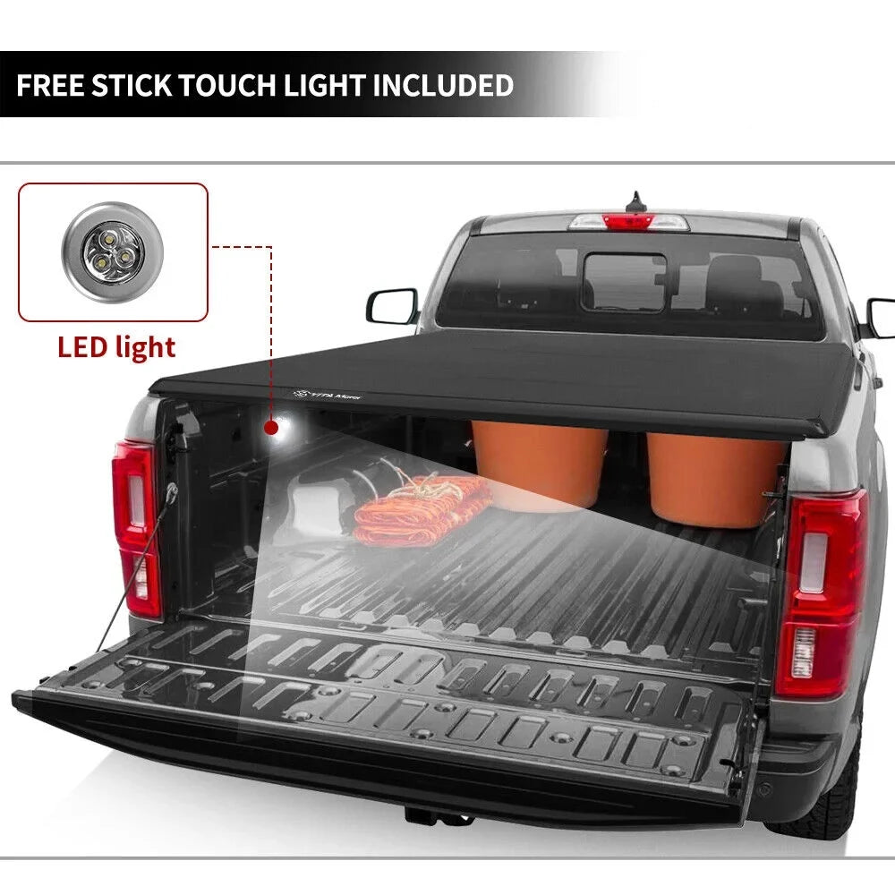 Ledkingdomus 6.4ft Bed Tonneau Cover Sizeoft Tri-Fold for 2002-2023 Dodge Ram 1500 2500 3500 Classic