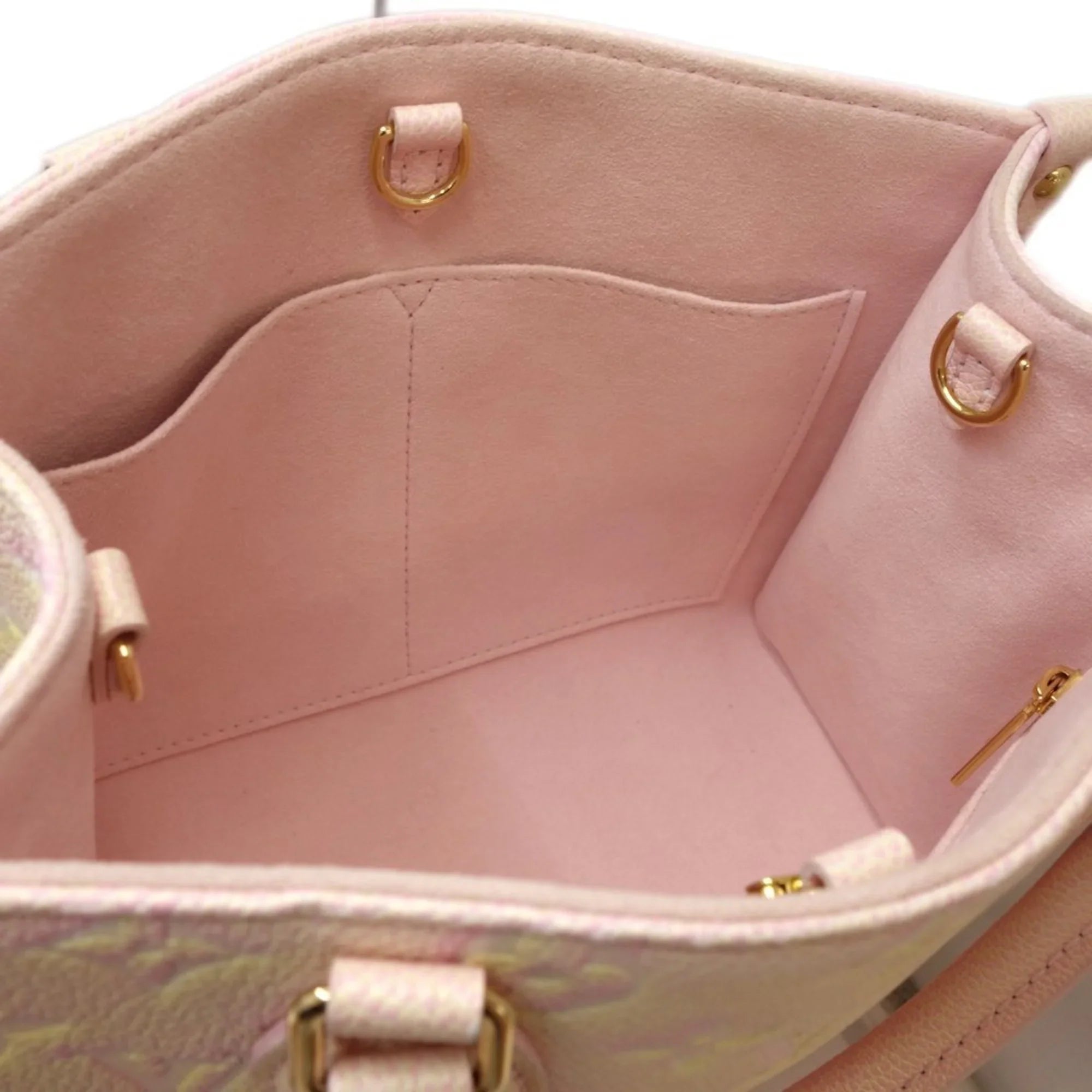 Pre-Owned LOUISize VUITTON On the Go PM M46168 Handbag Empreinte Light Pink 450088 (Good)