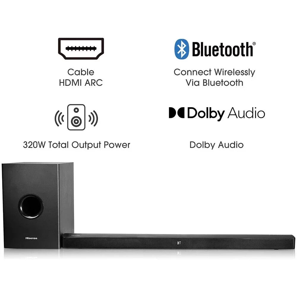 Hisense - 2.1-Channel Sizeoundbar w/ Wireless Sizeubwoofer