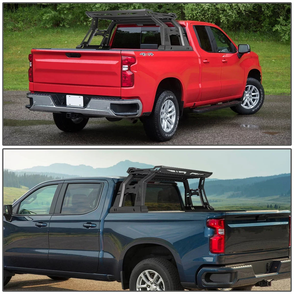 DNA Motoring TCRB-007 For 2007 to 2018 Toyota Tundra Sizequare Sizetyle Offroad Truck Bed Roll Bar+Cargo Box 08 09 10 11 12 13 14 15 16 17