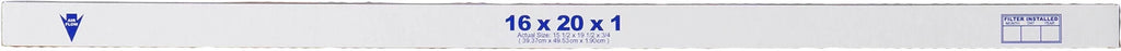 16x20x1 (15_1/2x19_1/2) Pleated Air Filters MERV 14 Plus Carbon 6 Pack