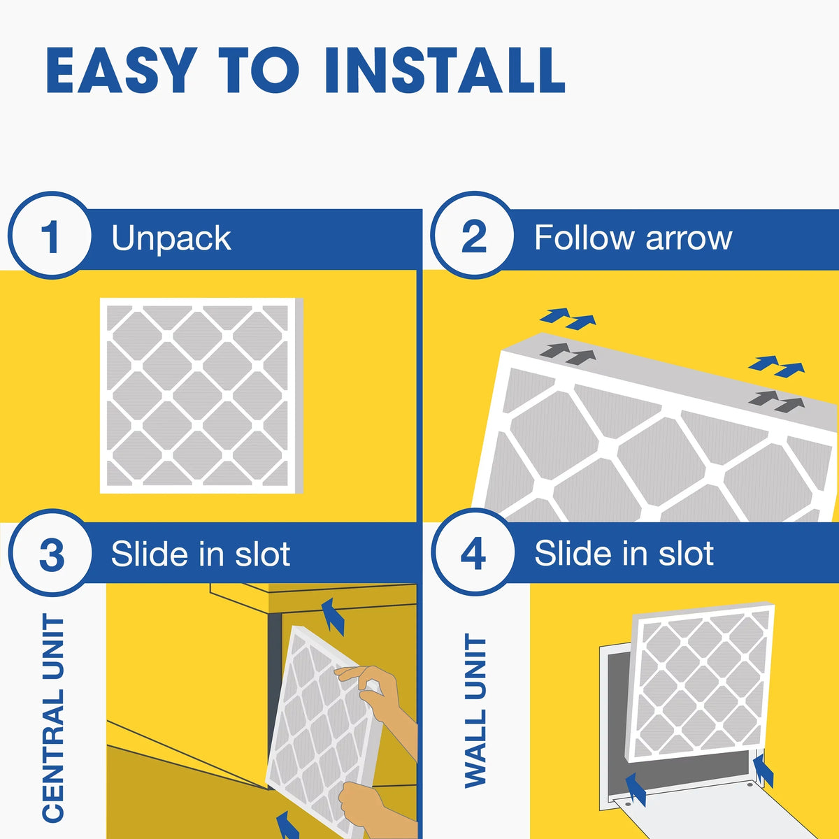 Aerostar 16x25x1 MERV 8 Pleated Air Filter, AC Furnace Air Filter, 6 Pack