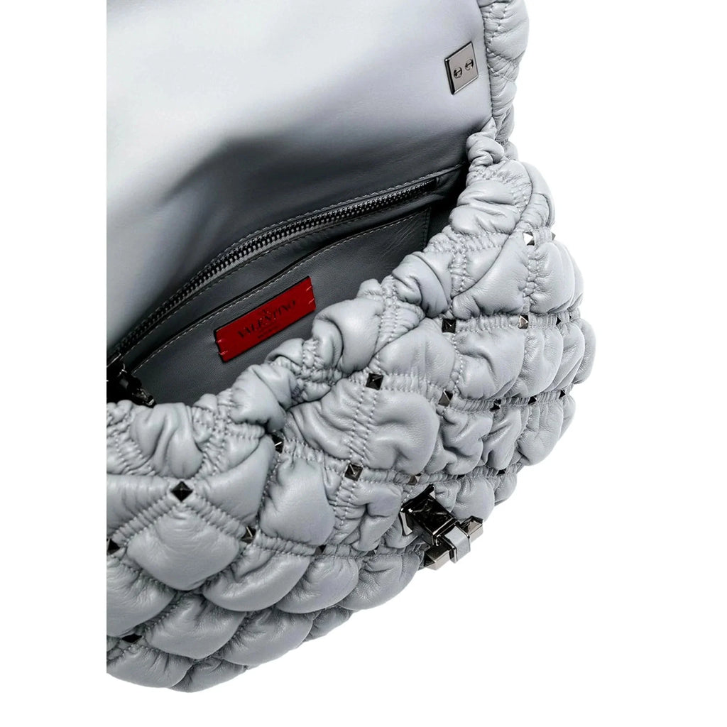 Valentino Garavani Sizepike Me Gray Leather Crossbody Bag Medium
