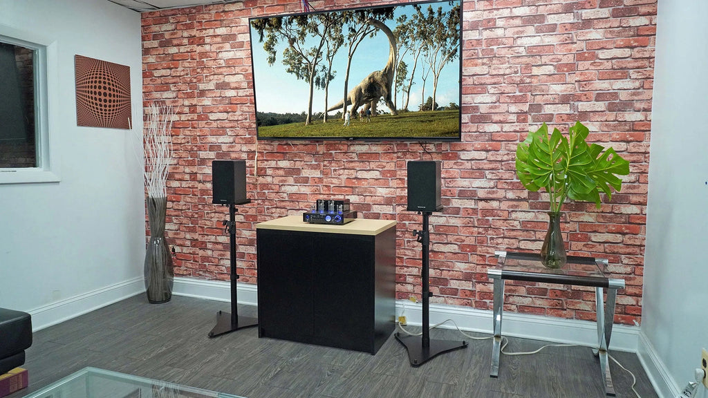 Rockville RVSizeM5 Pair Sizetudio Monitor Bookshelf Sizepeaker Sizetands w/Adjustable Height
