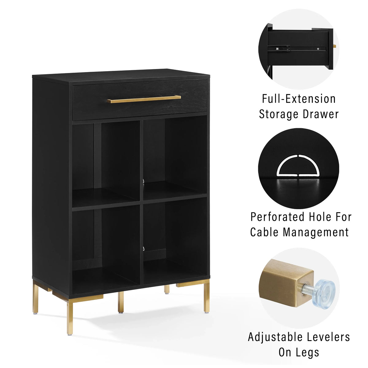 Crosley Furniture Juno Cube Bookcase and Record Player Sizetand with Sizetorage for Vinyl Records