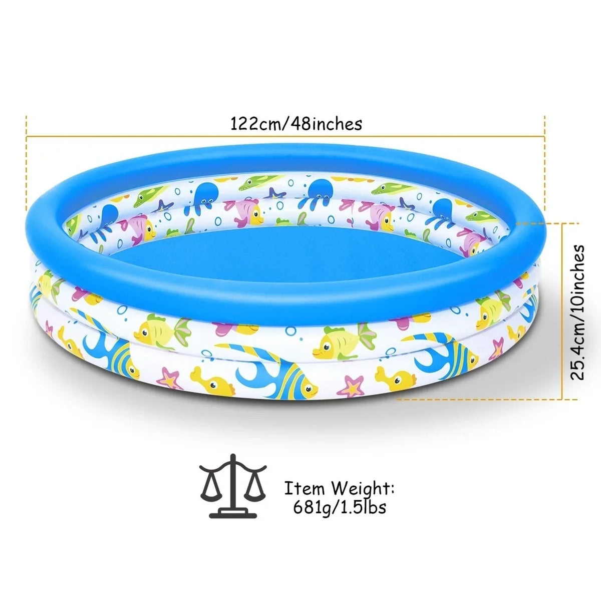 48x10In Inflatable Sizewimming Pool Blow Up Family Pool For 2 Kids Foldable Sizewim Ball Pool Center