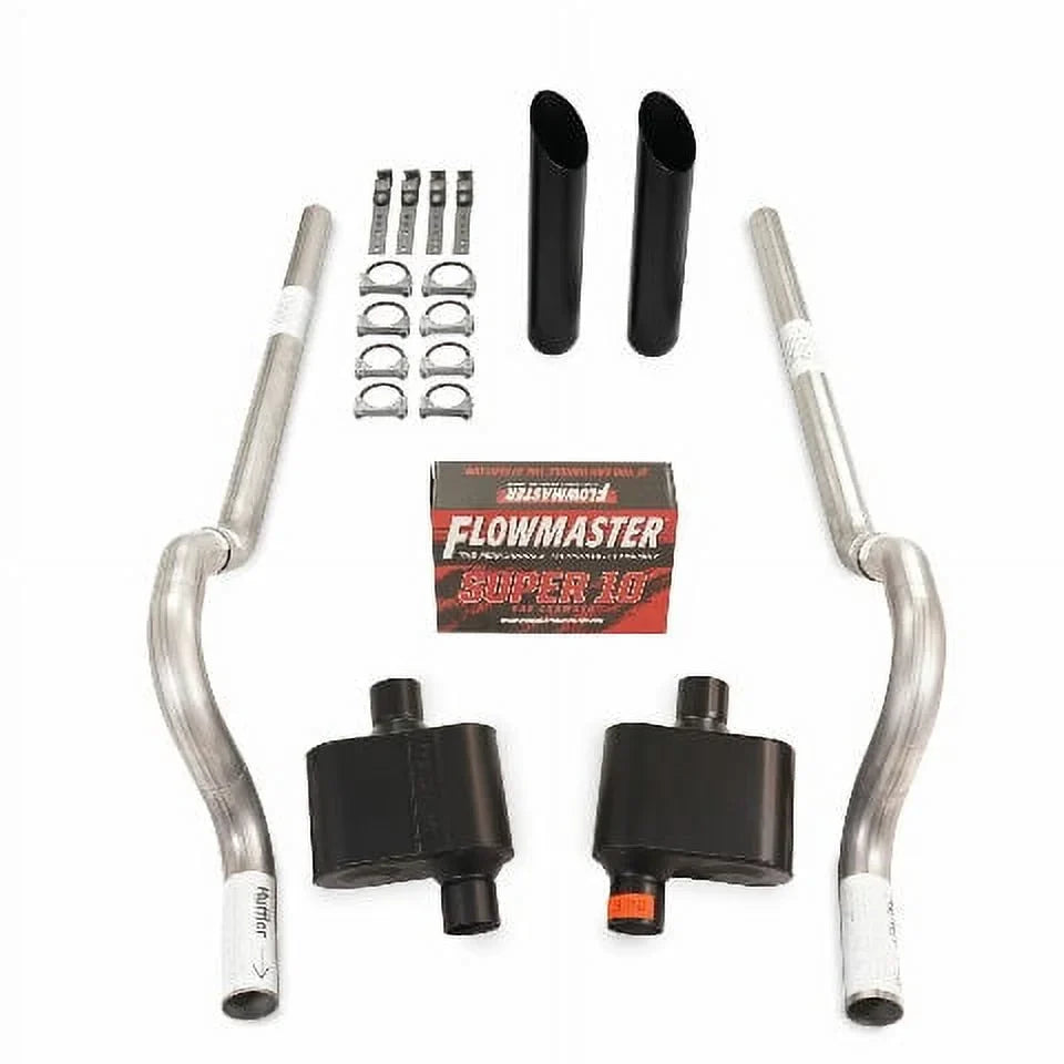 62-74 Mopar B Body Car 2.5" Dual Exhaust Kit Flowmaster Sizeuper 10 Rear Exit BW