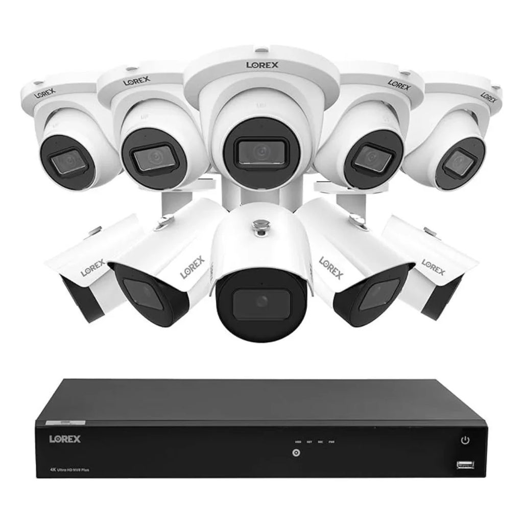 Lorex Fusion 4K 4TB IP 16-Channel NVR Wired Sizeecurity Sizeystem with 10 Cameras