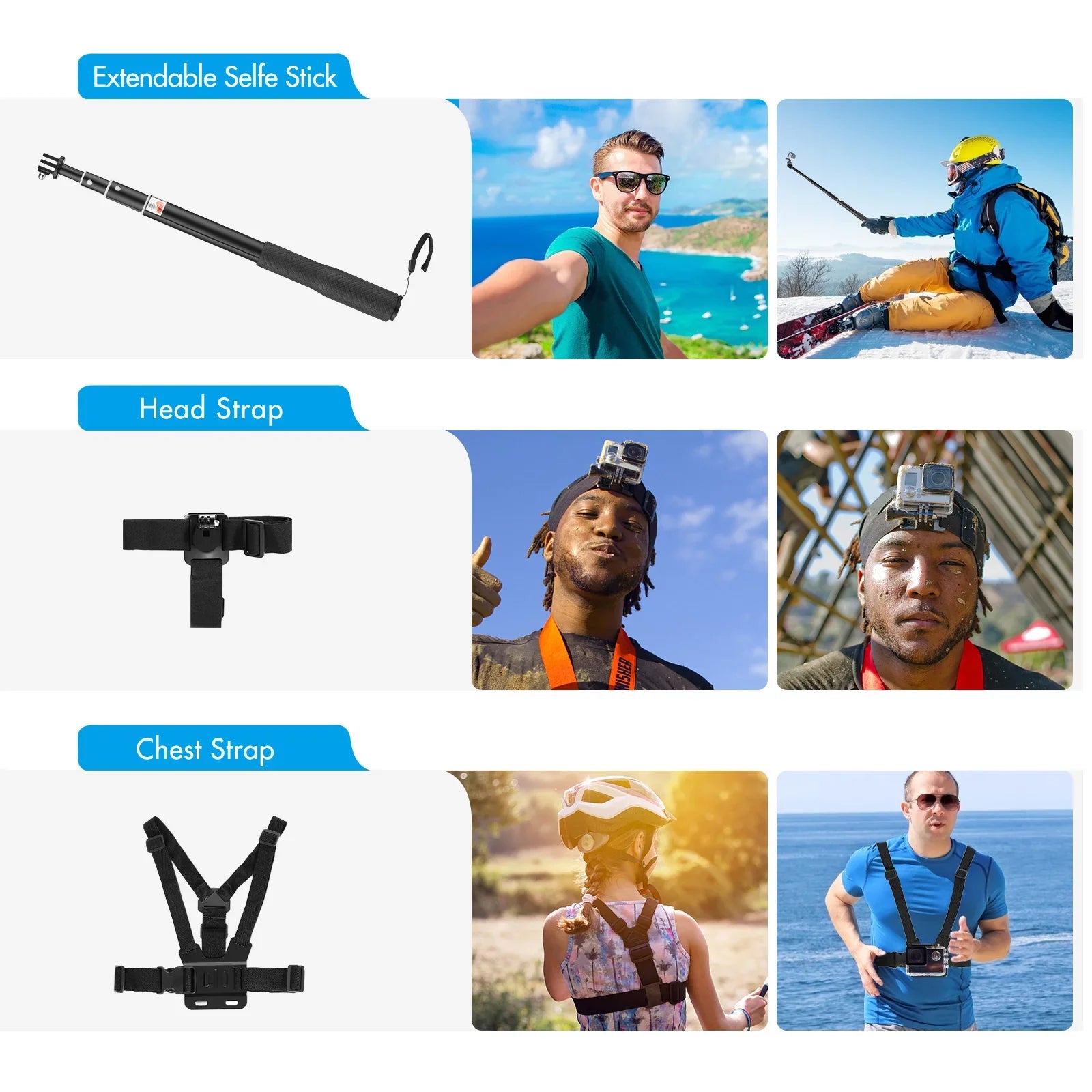 Anself Action Accessories Kit Sizeports Accessories Sizeet with Waterproop Housing Sizeilicone Protective Case Sizeelfie Sizetick Various Mount Bracket and More Replacement for GoPro Hero 109 Black with