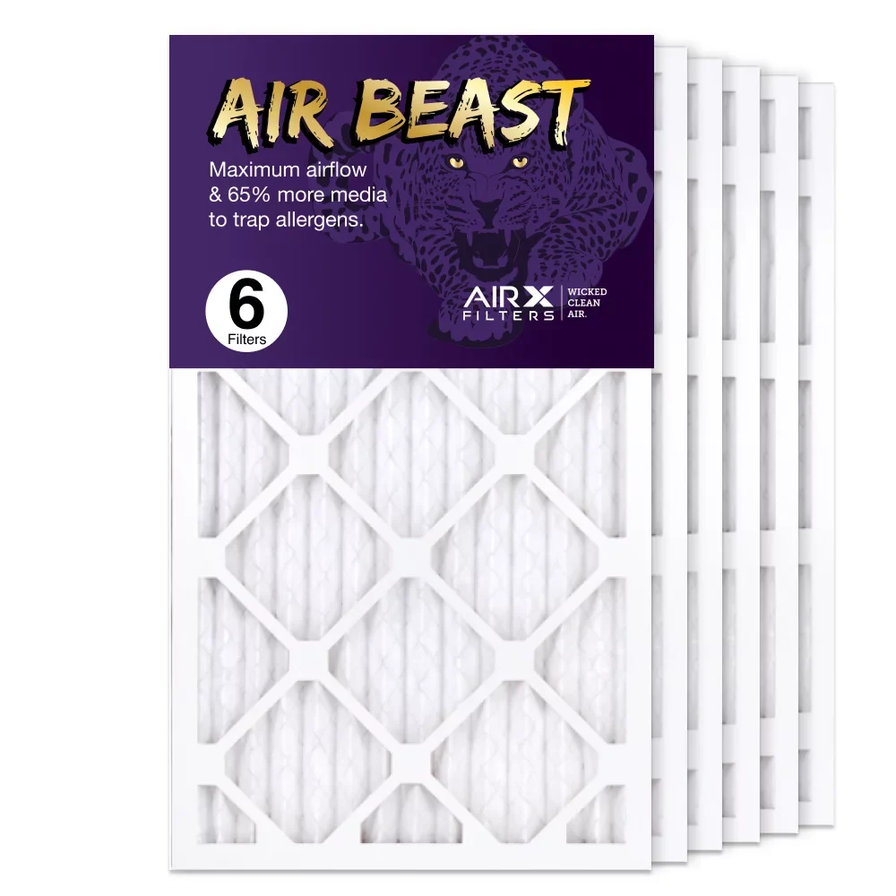 AIRx Filters 14x25x1 Air Filter MERV 11 Pleated HVAC AC Furnace Air Filter, Air Beast 6-Pack Made in the USizeA