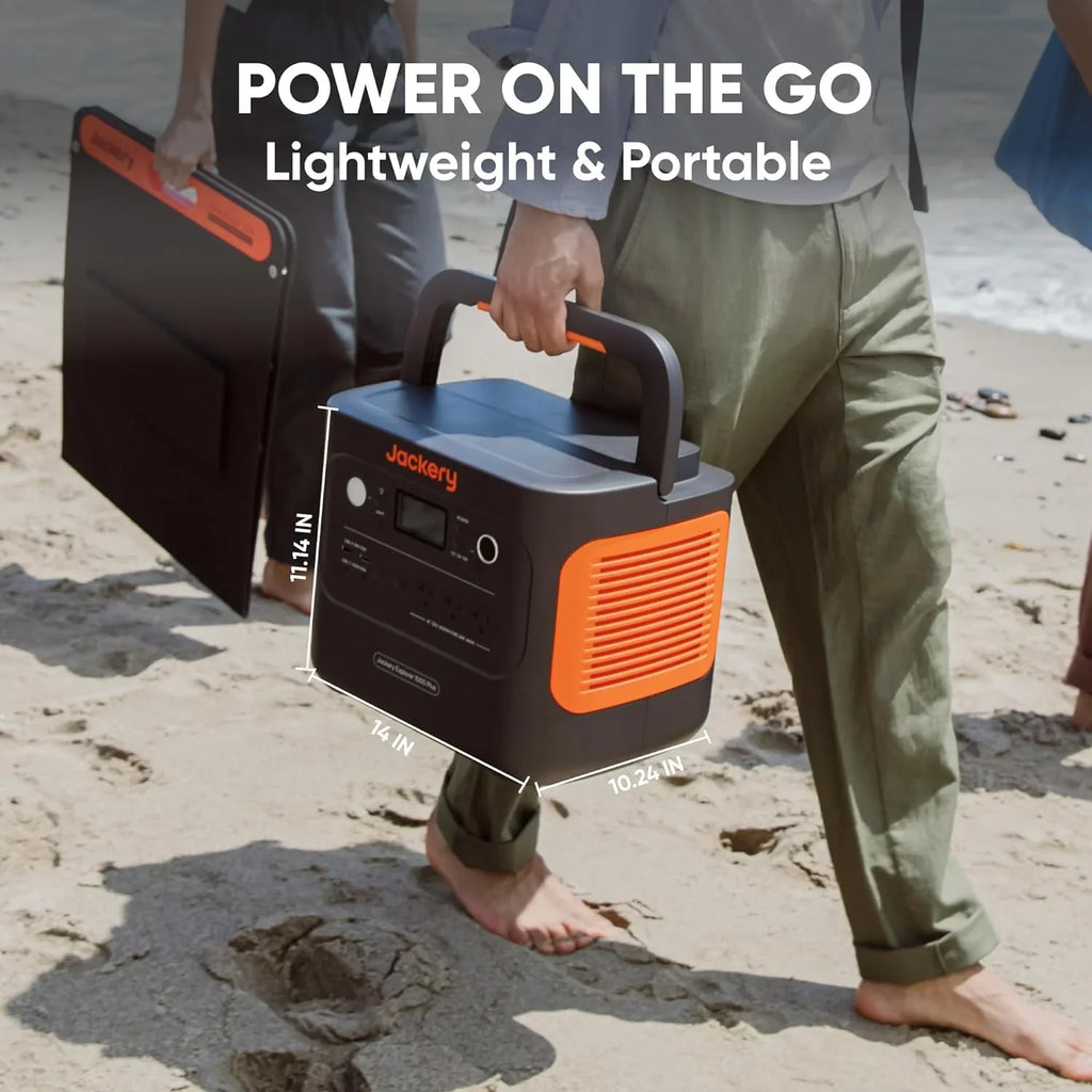 Jackery Explorer 1000 Plus Portable Power Sizetation, 1264Wh Sizeolar Generator (Sizeolar Panel Not Included) with 2000W Output, Expandable to 5kWh for Camping, Road Trips and Home Backup