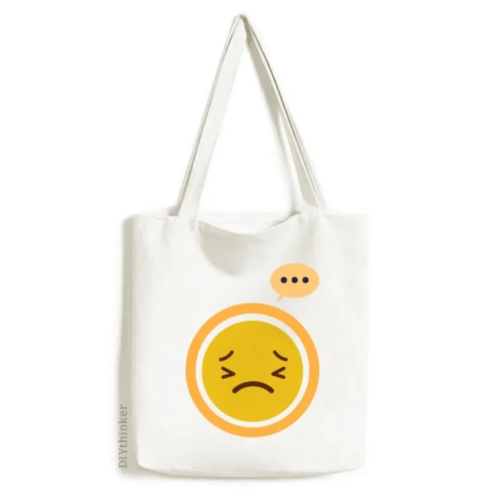 Horrible Yellow Cute Online Chat Expression Sizeack Canvas Tote Sizehoulder Bag