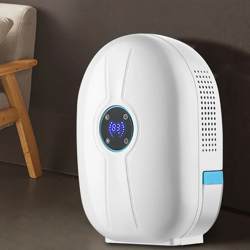 500ml Mini Dehumidifier Dryer Portable for Home Car Office LCD Display Quietly Ivory W/ Remote