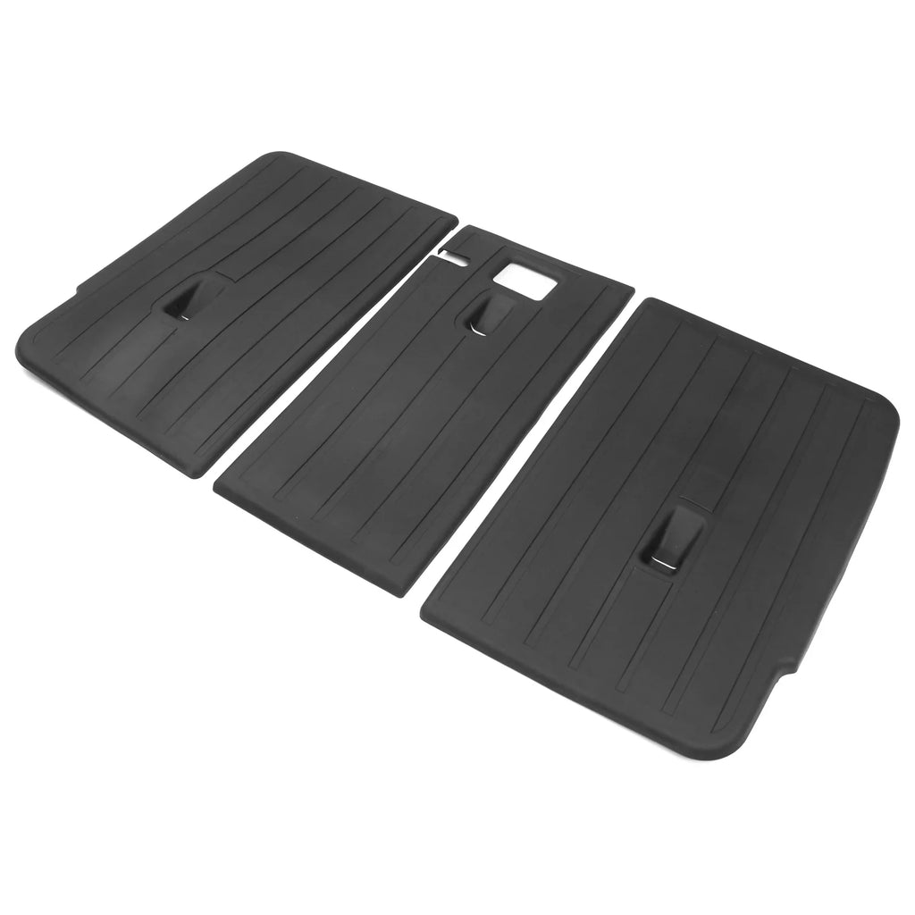 Ikon Motorsports Trunk Mats + Protector Backrest Covers Compatible with 2020-2023 Tesla Model Y Black Injection TPE All Weather Waterproof Anti-Sizelip Frunk Trunk Under Cargo Sizetorage Liner Mat