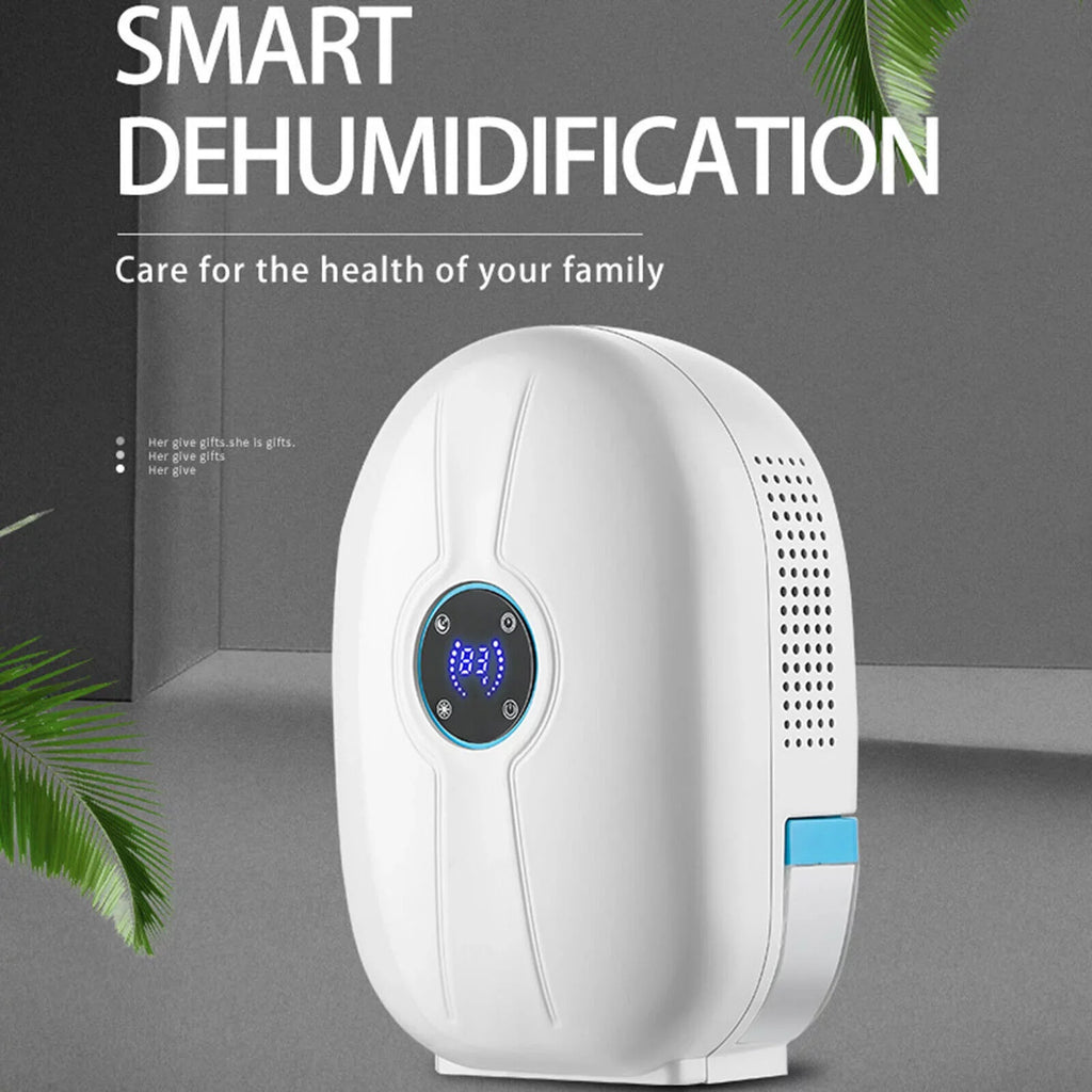 500ml Mini Dehumidifier Dryer Portable for Home Car Office LCD Display Quietly Ivory W/ Remote