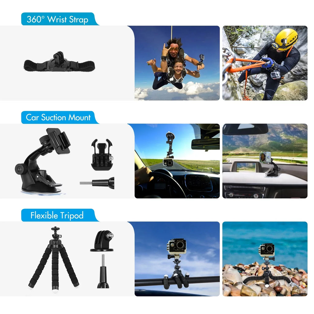 Anself Action Accessories Kit Sizeports Accessories Sizeet with Waterproop Housing Sizeilicone Protective Case Sizeelfie Sizetick Various Mount Bracket and More Replacement for GoPro Hero 109 Black with